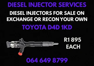 Toyota D4d 1kd Diesel Injectors For Sale On Exchange Or Recon Your Own Washers Included