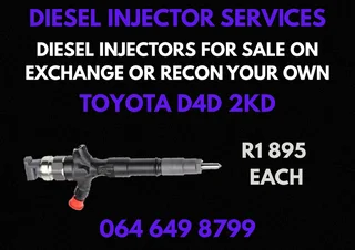 Toyota D4d 2kd Diesel Injectors For Sale On Exchange Or Recon Your Own Warranty Included