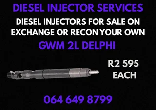 Gwm 2l Delphi Diesel Injectors With Washers For Sale Or Recon Your Own Warranty Included