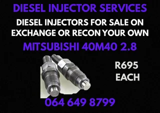 Mitsubishi 40m40 2.8 Diesel Injectors For Sale On Exchange Or Recon Your Own Warranty Included