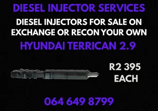 Hyundai Terrican 2.9 Diesel Injectors With Washers For Sale On Exchange Or Recon Your Own Warranty