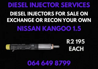 Nissan Kangoo 1.5 Diesel Injectors With Washers For Sale 6 Months Warranty Included