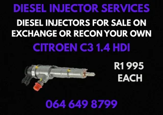 Citroen C3 1.4 Hdi Diesel Injectors For Sale On Exchange Or Recon Your Own Warranty Included