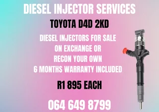 Toyota D4d 2kd Diesel Injectors For Sale On Exchange Or Recon Your Own Warranty Included