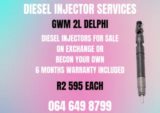 Gwm 2l Delphi Diesel Injectors With Washers For Sale Or Recon Your Own Warranty Included