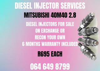 Mitsubishi 40m40 2.8 Diesel Injectors For Sale On Exchange Or Recon Your Own Warranty Included