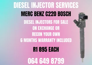 Merc Benz C220 Bosch Diesel Injectors For Sale On Exchange Warranty Included