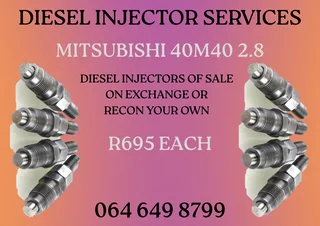 Mitsubishi 40m40 2.8 Diesel Injectors For Sale Or Recon Your Own Warranty Included