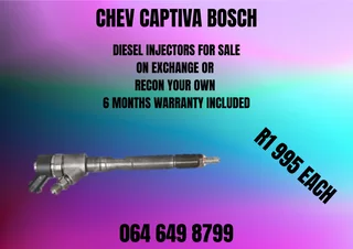 Chev Captiva Bosch Diesel Injectors With Washers For Sale On Exchange Or Recon Your Own Warranty Inc