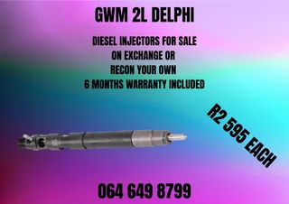 Gwm 2l Delphi Diesel Injectors With Washers For Sale Or Recon Your Own Warranty Included