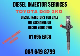 Toyota D4dv 2kd Diesel Injectors For Sale On Exchange Or Recon Your Own Warranty Included