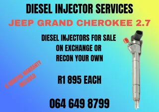 Jeep Grand Cherokee 2.7 Diesel Injectors For Sale On Exchange Or Recon Your Own Warranty Included