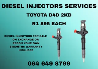 Toyota D4d 2kd Diesel Injectors For Sale On Exchange Or Recon Your Own Warranty Included