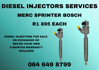 Merc Sprinter Bosch Diesel Injectors With Washers For Sale On Exchange Or Recon Your Own Warranty