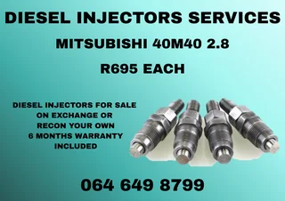 Mitsubishi 40m40 2.8 Diesel Injectors With Washers For Sale On Exchange 6 Months Warranty Included
