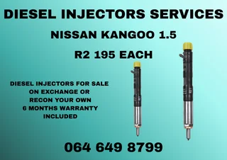 Nissan Kangoo 1.5 Diesel Injectors For Sale 6 Months Warranty Included