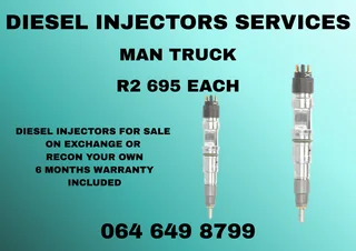 Man Truck Diesel Injectors With Washers For Sale On Exchange Or Recon Your Own Warranty Included