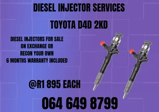 Toyota D4d 2kd Diesel Injectors For Sale On Exchange Or Recon Your Own Warranty Included