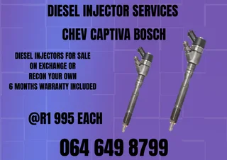 Chev Captiva Bosch Diesel Injectors With Washers For Sale On Exchange Or Recon Your Own Warranty Inc