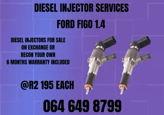 Ford Figo 1.4 Diesel Injectors With Washers For Sale On Exchange Or Recon Your Own Warranty Included