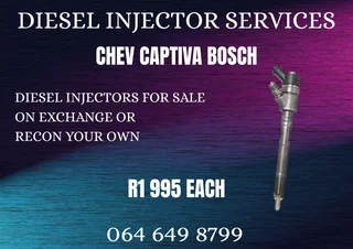 Chev Captiva Bosch Diesel Injectors With Washers For Sale On Exchange Or Recon Your Own Warranty Inc