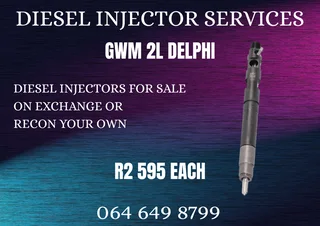 Gwm 2l Delphi Diesel Injectors With Washers For Sale Or Recon Your Own Warranty Included