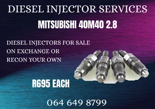 Mitsubishi 40m40 2.8 Diesel Injectors For Sale On Exchange Or Recon Your Own Warranty Included