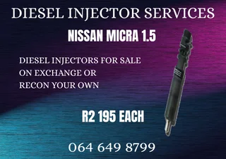 Nissan Micra 1.5 Diesel Injectors For Sale On Exchange Washers And Warranty Included