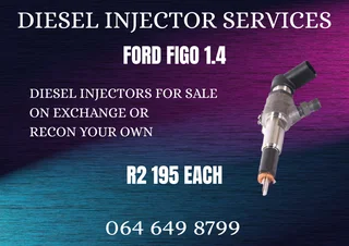 Ford Figo 1.4 Diesel Injectors With Washers For Sale On Exchange Or Recon Your Own Warranty Included