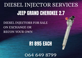 Jeep Grand Cherokee 2.7 Diesel Injectors For Sale On Exchange Or Recon Your Own Warranty Included