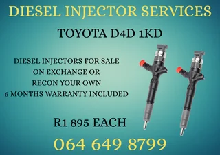 Toyota D4d 1kd Diesel Injectors For Sale On Exchange Or Recon Your Own Washers Included