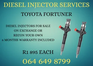 Toyota Fortuner Diesel Injectors For Sale On Exchange Or Recon Your Own Washers And Warranty Incl