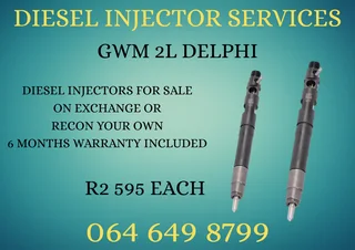 Gwm 2l Delphi Diesel Injectors With Washers For Sale Or Recon Your Own Warranty Included