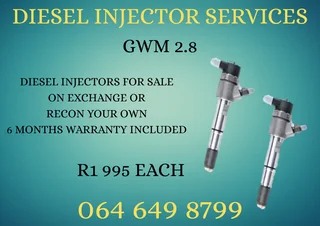 Gwm 2.8 Diesel Injectors With Washers For Sale 6 Months Warranty Included
