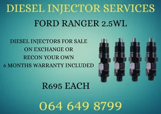 Ford Ranger 2.5wl Diesel Injectors For Sale Or Recon Your Own 6 Months Warranty Included