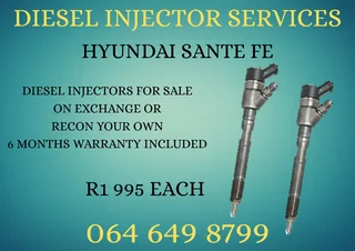 Hyundai Sante Fe Diesel Injectors With Washers For Sale On Exchange Warranty Included