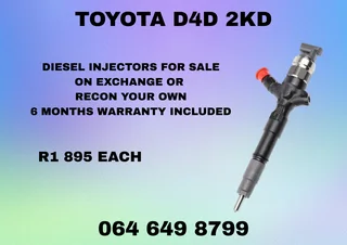 Toyota D4d 2kd Diesel Injectors For Sale On Exchange Or Recon Your Own Warranty Included