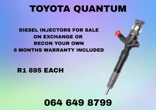 Toyota Quantum Diesel Injectors For Sale 6 Months Warranty Included