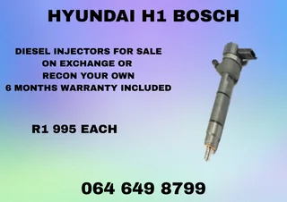 Hyundai H1 Bosch Diesel Injectors For Sale On Exchange Washers And Warranty Included
