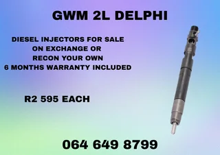 Gwm 2l Delphi Diesel Injectors With Washers For Sale On Exchange Warranty Included