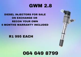 Gwm 2.8 Diesel Injectors With Washers For Sale Or Recon Your Own Warranty Included