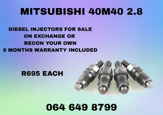 Mitsubishi 40m40 2.8 Diesel Injectors For Sale On Exchange Or Recon Your Own Warranty Included