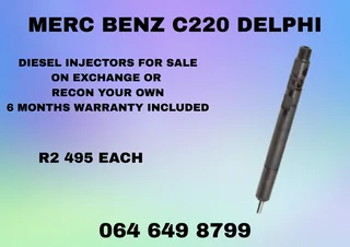 Merc Benz C220 Delphi Diesel Injectors For Sale On Exchange Or Recon Your Own Washers And Warranty
