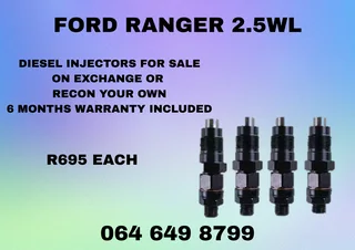 Ford Ranger 2.5wl Diesel Injectors For Sale 6 Months Warranty Included