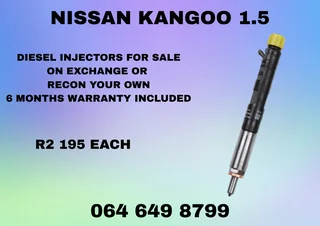 Nissan Kangoo 1.5 Diesel Injectors With Washers For Sale On Exchange 6 Months Warranty Included