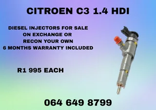 Citroen C3 1.4 Hdi Diesel Injectors For Sale Copper Washers And 6 Months Warranty Included