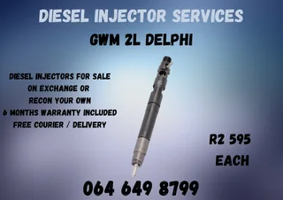 Gwm 2l Delphi Diesel Injectors With Washers For Sale On Exchange Warranty Included
