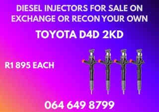 Toyota D4d 2kd Diesel Injectors For Sale On Exchange Or Recon Your Own Warranty Included
