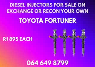 Toyota Fortuner Diesel Injectors For Sale On Exchange Or Recon Your Own Washers And Warranty Incl
