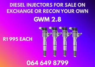 Gwm 2.8 Diesel Injectors With Washers For Sale Or Recon Your Own Warranty Included